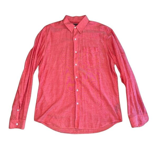 Hawking McGill Coral Long Sleeve 100% Cotton Button Down - Size Medium - Picture 1 of 5